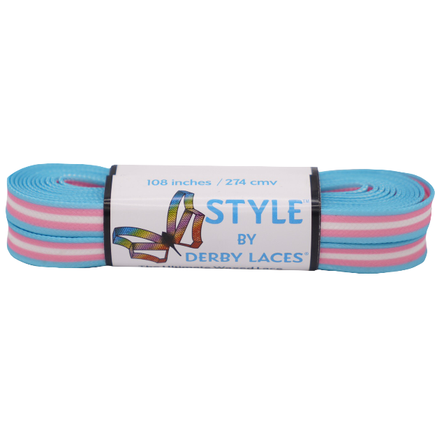 Trans stripe (108") Style Roller Skate Laces by Derby
