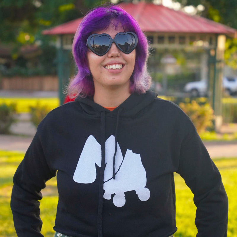Skate-Cation Crop Hoodie black