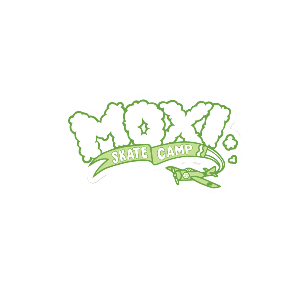 Moxi Camp Sticker 4" green