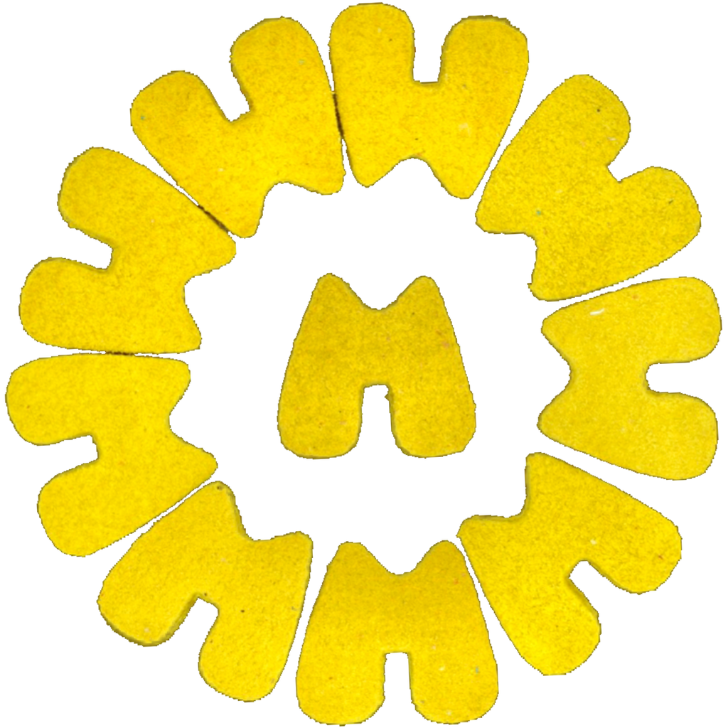 Yellow Moxi "M" cut outs