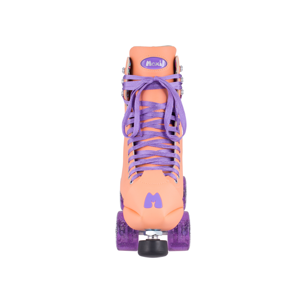 Moxi roller skates beach bunny pink blanket purple glitter wheels