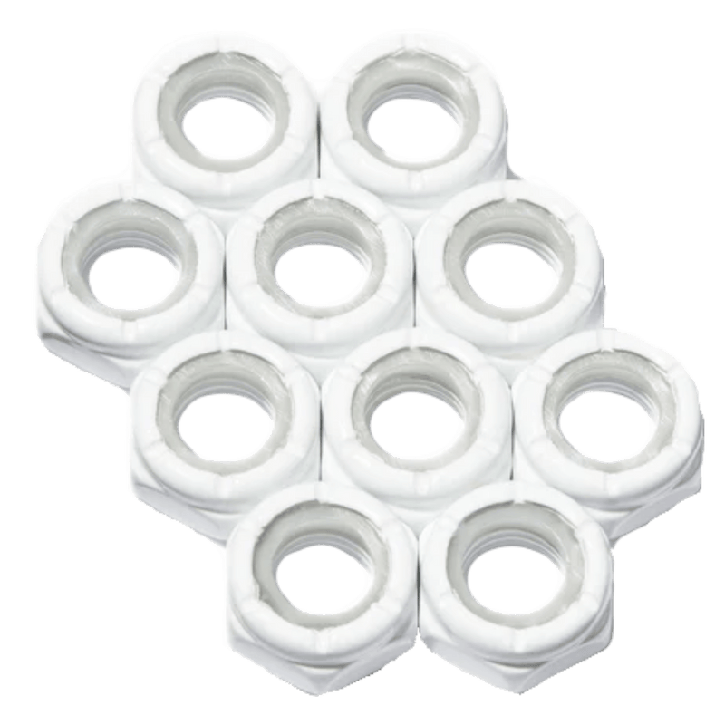 white Defiant Upgrades Colored Axle Nuts