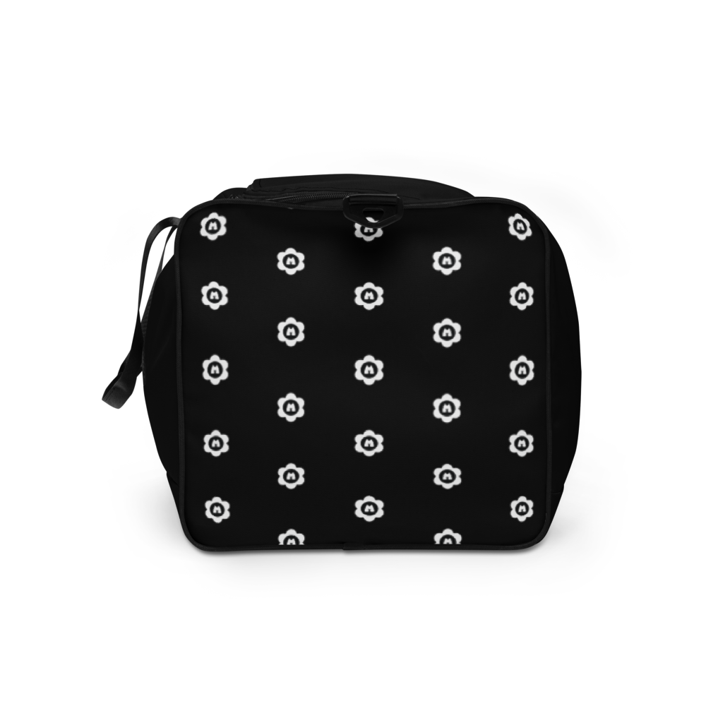 left side of Bloom Spring Skate-cation Duffle (Black)