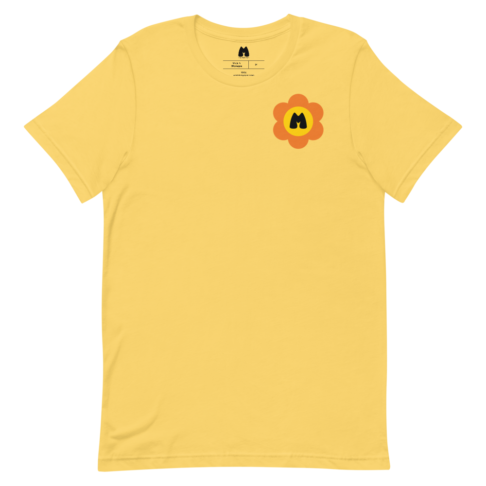 front of Bloom Unisex Tee in yellow